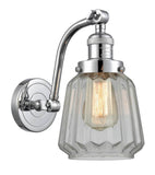 515-1W-PC-G142 1-Light 7" Polished Chrome Sconce - Clear Chatham Glass - LED Bulb - Dimmensions: 7 x 12 x 11.5 - Glass Up or Down: Yes