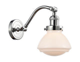 515-1W-PC-G321 1-Light 6.75" Polished Chrome Sconce - Matte White Olean Glass - LED Bulb - Dimmensions: 6.75 x 10.375 x 12.25 - Glass Up or Down: Yes