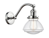 515-1W-PC-G322 1-Light 6.75" Polished Chrome Sconce - Clear Olean Glass - LED Bulb - Dimmensions: 6.75 x 10.375 x 12.25 - Glass Up or Down: Yes