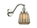 515-1W-PN-G146 1-Light 7" Polished Nickel Sconce - Mercury Plated Chatham Glass - LED Bulb - Dimmensions: 7 x 12 x 11.5 - Glass Up or Down: Yes