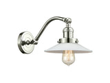 515-1W-PN-G1 1-Light 8.5" Polished Nickel Sconce - White Halophane Glass - LED Bulb - Dimmensions: 8.5 x 13 x 11.5 - Glass Up or Down: Yes