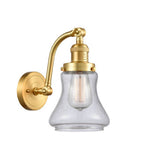 515-1W-SG-G194 1-Light 6.5" Satin Gold Sconce - Seedy Bellmont Glass - LED Bulb - Dimmensions: 6.5 x 10 x 11.5 - Glass Up or Down: Yes