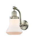 515-1W-SN-G191 1-Light 6.5" Brushed Satin Nickel Sconce - Matte White Bellmont Glass - LED Bulb - Dimmensions: 6.5 x 10 x 11.5 - Glass Up or Down: Yes
