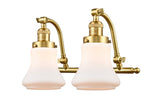 515-2W-SG-G191 2-Light 18" Satin Gold Bath Vanity Light - Matte White Bellmont Glass - LED Bulb - Dimmensions: 18 x 10 x 12 - Glass Up or Down: Yes