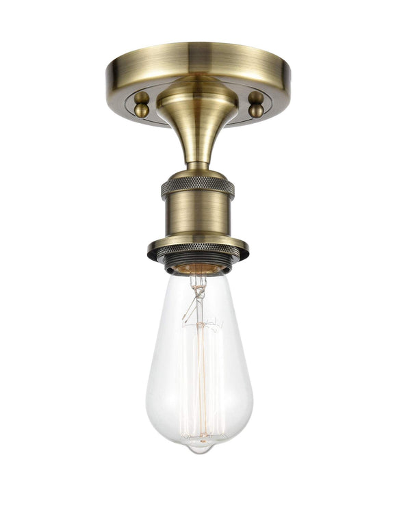 Innovations Lighting 516-1C-AB Antique Brass Bare Bulb 1-Light Semi-Flush Mount - 60 Watt Vintage LED or Incandesent Dimmable Bulb Included