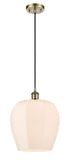 Cord Hung 11.75" Norfolk Pendant - Globe-Orb Matte White Glass - Choice of Finish And Incandesent Or LED Bulbs