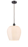 516-1P-OB-G461-12 Cord Hung 11.75" Oil Rubbed Bronze Mini Pendant - Matte White Norfolk Glass - LED Bulb - Dimmensions: 11.75 x 11.75 x 16.125<br>Minimum Height : 19.125<br>Maximum Height : 136.125 - Sloped Ceiling Compatible: Yes