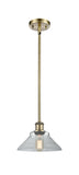 Stem Hung 8.375" Antique Brass Mini Pendant - Clear Orwell Glass LED