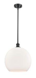 1-Light 13.75" Athens Pendant - Globe-Orb Matte White Glass - Choice of Finish And Incandesent Or LED Bulbs