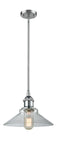 516-1S-PC-G132 Stem Hung 8.375" Polished Chrome Mini Pendant - Clear Orwell Glass - LED Bulb - Dimmensions: 8.375 x 8.375 x 8<br>Minimum Height : 15.75<br>Maximum Height : 39.75 - Sloped Ceiling Compatible: Yes