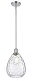 516-1S-PC-G372 Stem Hung 8" Polished Chrome Mini Pendant - Clear Large Waverly Glass - LED Bulb - Dimmensions: 8 x 8 x 12<br>Minimum Height : 20.75<br>Maximum Height : 44.75 - Sloped Ceiling Compatible: Yes
