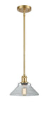 Stem Hung 8.375" Satin Gold Mini Pendant - Clear Orwell Glass - LED Bulb Included