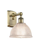 1-Light 8" Arietta Sconce - Dome Clear Glass - Choice of Finish And Incandesent Or LED Bulbs