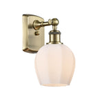 1-Light 5.75" Antique Brass Sconce - Cased Matte White Norfolk Glass LED