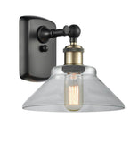 516-1W-BAB-G132 1-Light 8.375" Black Antique Brass Sconce - Clear Orwell Glass - LED Bulb - Dimmensions: 8.375 x 10 x 10 - Glass Up or Down: Yes