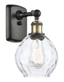 516-1W-BAB-G362 1-Light 6" Black Antique Brass Sconce - Clear Small Waverly Glass - LED Bulb - Dimmensions: 6 x 7.5 x 11 - Glass Up or Down: Yes