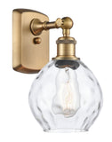 516-1W-BB-G362 1-Light 6" Brushed Brass Sconce - Clear Small Waverly Glass - LED Bulb - Dimmensions: 6 x 7.5 x 11 - Glass Up or Down: Yes