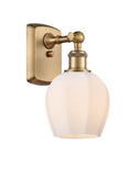 516-1W-BB-G461-6 1-Light 5.75" Brushed Brass Sconce - Cased Matte White Norfolk Glass - LED Bulb - Dimmensions: 5.75 x 7 x 10 - Glass Up or Down: Yes