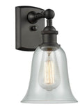 516-1W-OB-G2812 1-Light 6.25" Oil Rubbed Bronze Sconce - Fishnet Hanover Glass - LED Bulb - Dimmensions: 6.25 x 7.5 x 13 - Glass Up or Down: Yes