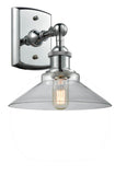 516-1W-PC-G132 1-Light 8.375" Polished Chrome Sconce - Clear Orwell Glass - LED Bulb - Dimmensions: 8.375 x 10 x 10 - Glass Up or Down: Yes