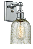 516-1W-PC-G259 1-Light 5" Polished Chrome Sconce - Mica Caledonia Glass - LED Bulb - Dimmensions: 5 x 6.5 x 12 - Glass Up or Down: Yes