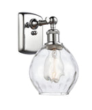 516-1W-PC-G362 1-Light 6" Polished Chrome Sconce - Clear Small Waverly Glass - LED Bulb - Dimmensions: 6 x 7.5 x 11 - Glass Up or Down: Yes