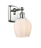 516-1W-PC-G461-6 1-Light 5.75" Polished Chrome Sconce - Cased Matte White Norfolk Glass - LED Bulb - Dimmensions: 5.75 x 7 x 10 - Glass Up or Down: Yes