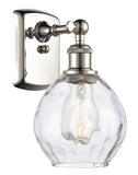 516-1W-PN-G362 1-Light 6" Polished Nickel Sconce - Clear Small Waverly Glass - LED Bulb - Dimmensions: 6 x 7.5 x 11 - Glass Up or Down: Yes