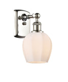516-1W-PN-G461-6 1-Light 5.75" Polished Nickel Sconce - Cased Matte White Norfolk Glass - LED Bulb - Dimmensions: 5.75 x 7 x 10 - Glass Up or Down: Yes