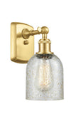 516-1W-SG-G259 1-Light 5" Satin Gold Sconce - Mica Caledonia Glass - LED Bulb - Dimmensions: 5 x 6.5 x 12 - Glass Up or Down: Yes