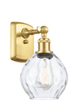 516-1W-SG-G362 1-Light 6" Satin Gold Sconce - Clear Small Waverly Glass - LED Bulb - Dimmensions: 6 x 7.5 x 11 - Glass Up or Down: Yes