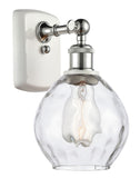516-1W-WPC-G362 1-Light 6" White and Polished Chrome Sconce - Clear Small Waverly Glass - LED Bulb - Dimmensions: 6 x 7.5 x 11 - Glass Up or Down: Yes