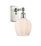 516-1W-WPC-G461-6 1-Light 5.75" White and Polished Chrome Sconce - Cased Matte White Norfolk Glass - LED Bulb - Dimmensions: 5.75 x 7 x 10 - Glass Up or Down: Yes