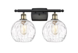 516-2W-BAB-G1215-8 2-Light 18" Black Antique Brass Bath Vanity Light - Clear Athens Water Glass 8" Glass - LED Bulb - Dimmensions: 18 x 8 x 13 - Glass Up or Down: Yes