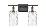 516-2W-BAB-G352 2-Light 16" Black Antique Brass Bath Vanity Light - Clear Waterglass Candor Glass - LED Bulb - Dimmensions: 16 x 7 x 12 - Glass Up or Down: Yes