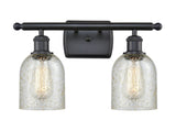 516-2W-BK-G259 2-Light 16" Matte Black Bath Vanity Light - Mica Caledonia Glass - LED Bulb - Dimmensions: 16 x 6.5 x 12 - Glass Up or Down: Yes