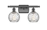 516-2W-OB-G1215-6 2-Light 16" Oil Rubbed Bronze Bath Vanity Light - Clear Athens Water Glass 6" Glass - LED Bulb - Dimmensions: 16 x 8 x 11 - Glass Up or Down: Yes