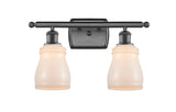 516-2W-OB-G391 2-Light 16" Oil Rubbed Bronze Bath Vanity Light - White Ellery Glass - LED Bulb - Dimmensions: 16 x 6.5 x 9 - Glass Up or Down: Yes