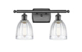 516-2W-OB-G442 2-Light 16" Oil Rubbed Bronze Bath Vanity Light - Clear Brookfield Glass - LED Bulb - Dimmensions: 16 x 6.5 x 9 - Glass Up or Down: Yes