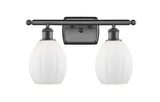 516-2W-OB-G81 2-Light 16" Oil Rubbed Bronze Bath Vanity Light - Matte White Eaton Glass - LED Bulb - Dimmensions: 16 x 7 x 12 - Glass Up or Down: Yes