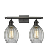 516-2W-OB-G82 2-Light 16" Oil Rubbed Bronze Bath Vanity Light - Clear Eaton Glass - LED Bulb - Dimmensions: 16 x 7 x 12 - Glass Up or Down: Yes