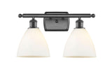 516-2W-OB-GBD-751 2-Light 18" Oil Rubbed Bronze Bath Vanity Light - Matte White Ballston Dome Glass - LED Bulb - Dimmensions: 18 x 8.125 x 11.25 - Glass Up or Down: Yes