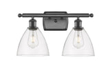 516-2W-OB-GBD-752 2-Light 18" Oil Rubbed Bronze Bath Vanity Light - Clear Ballston Dome Glass - LED Bulb - Dimmensions: 18 x 8.125 x 11.25 - Glass Up or Down: Yes