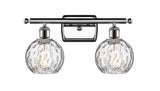 516-2W-PC-G1215-6 2-Light 16" Polished Chrome Bath Vanity Light - Clear Athens Water Glass 6" Glass - LED Bulb - Dimmensions: 16 x 8 x 11 - Glass Up or Down: Yes