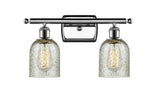 516-2W-PC-G259 2-Light 16" Polished Chrome Bath Vanity Light - Mica Caledonia Glass - LED Bulb - Dimmensions: 16 x 6.5 x 12 - Glass Up or Down: Yes