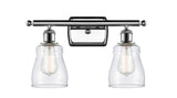 516-2W-PC-G392 2-Light 16" Polished Chrome Bath Vanity Light - Clear Ellery Glass - LED Bulb - Dimmensions: 16 x 6.5 x 9 - Glass Up or Down: Yes