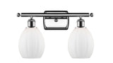 516-2W-PC-G81 2-Light 16" Polished Chrome Bath Vanity Light - Matte White Eaton Glass - LED Bulb - Dimmensions: 16 x 7 x 12 - Glass Up or Down: Yes