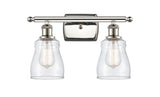516-2W-PN-G392 2-Light 16" Polished Nickel Bath Vanity Light - Clear Ellery Glass - LED Bulb - Dimmensions: 16 x 6.5 x 9 - Glass Up or Down: Yes