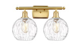 516-2W-SG-G1215-8 2-Light 18" Satin Gold Bath Vanity Light - Clear Athens Water Glass 8" Glass - LED Bulb - Dimmensions: 18 x 8 x 13 - Glass Up or Down: Yes