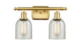 516-2W-SG-G259 2-Light 16" Satin Gold Bath Vanity Light - Mica Caledonia Glass - LED Bulb - Dimmensions: 16 x 6.5 x 12 - Glass Up or Down: Yes